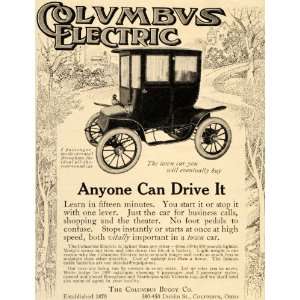  1909 Ad Columbus Electric Buggy Brougham Stanhopes 