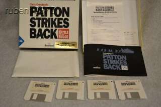 1991 Patton Strikes Back, Battle of The Bulge, 4 Disk PC Game in Box 