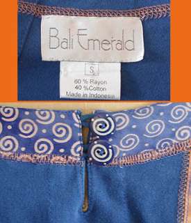 BALI EMERALD Batik 2pc Casual Skirt~Tunic Top Set Sz Sm  