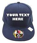 NAVY CUSTOM EMBROIDERY EMBROIDERED FLAT BILL BRIM FITTED HAT CAP