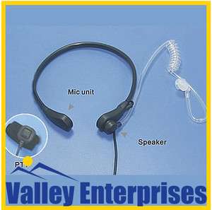 Coil Earbud Audio Throat Mic Kit for Motorola HT750 HT1250 HT1550 