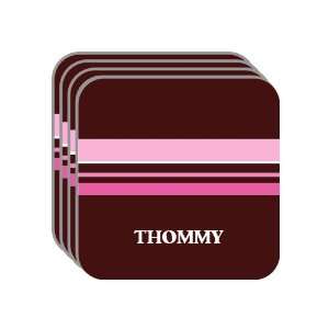 Personal Name Gift   THOMMY Set of 4 Mini Mousepad Coasters (pink 