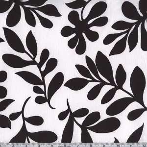  56 Wide Stretch Poplin Floral White/Black Fabric By The 