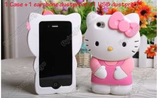   Silicone Hello kitty Back Case Cover Skin For iPhone 4S 4G pink pin