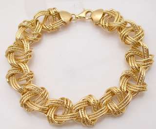 Technibond Rope Love Knot Bracelet 14K Clad Silver 925  