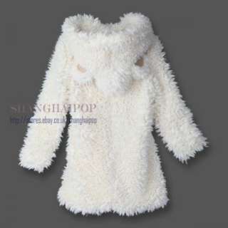   Fur Hoodie Women Jumper Coat Jacket Bear Ear Bunny Rabbit Costume New