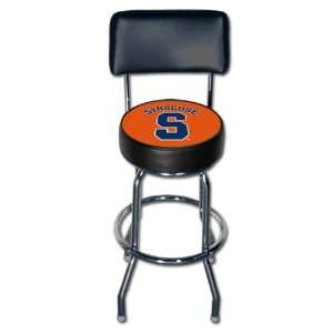 Syracuse Orange College Single Rung Swivel Bar Stool w/backrest, 42H 