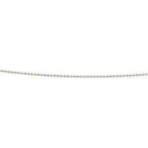  14K White Gold Solid Bead Chain   7 inches DivaDiamonds 