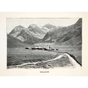  1907 Print Sertif Dorfli Davos Switzerland Graubunden Alps 