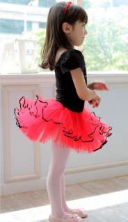 Red Black Girl Ballet Dance Party Dress Tutu SZ 3 4 6 8  