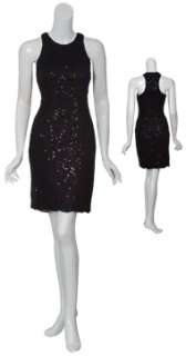 THEIA Black Sequin Lace Cocktail Party Dress 10 NEW  
