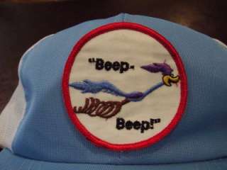Vtg Road Runner Beep Beep Adjustable Snapback Trucker Hat Cap 