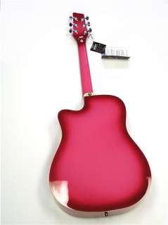 NEW PRO QUALITY GIRLS PINK ACOUSTIC 6 STRING CUTAWAY GUITAR  