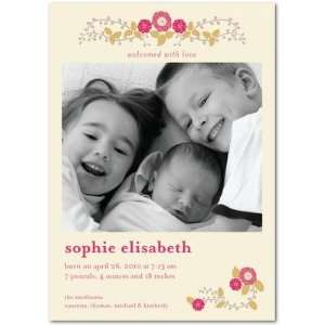  Girl Birth Announcements   Simple Vines By Tea Collection 