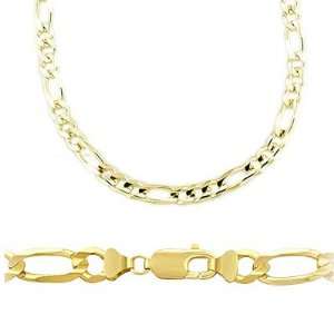  14k New Solid Yellow Gold Figaro Chain Necklace 7mm 26 
