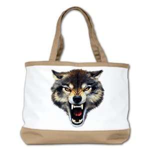    Shoulder Bag Purse (2 Sided) Tan Wolf Bite 