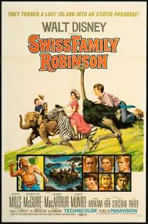 Swiss Family Robinson 1969 Re Release U.S. One Sheet Movie Poster 