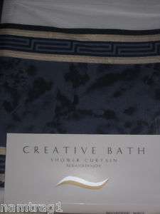 CREATIVE BATH shower Curtain Belvedere NAVY NIP  