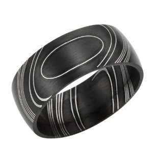   Modern Art Scream Black Stainless Steel Mens Ring Band (9) Jewelry