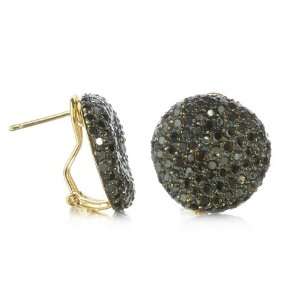  Black CZ Pave Earring in Gold Palte CHELINE Jewelry