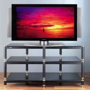 com BL Series 3 Shelf 43 TV Stand Shelves Black, Poles/Caps Black 