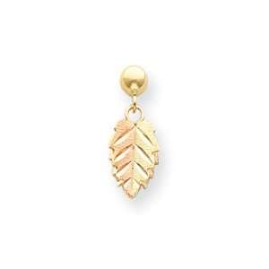  10k Tri color Black Hills Gold Leaf Earrings Jewelry