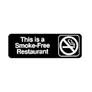   x9 Restaurant Sign, Black, Smoke Free Restaurant
