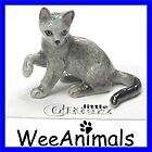   Critterz Silver Russian Blue Kitten Cat Miniature Figurine Wee Animal