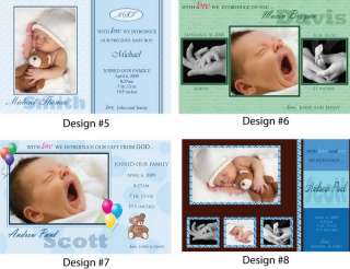 25 Personalized Photo Birth Baby Announcements 4x6  