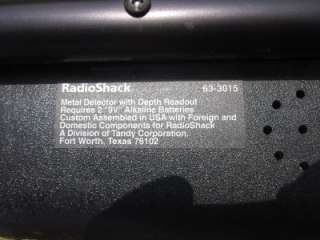 RadioShack High Sensitivity Metal Detector 63 3015  