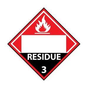 DL81BP   Placard, Residue 3, Blank, 10 3/4 X 10 3/4, Pressure 