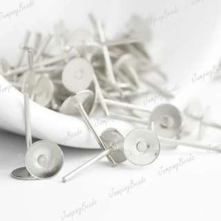 130pcs Iron Ear stud Components Silver Plated HOT Free Ship Wholesale 
