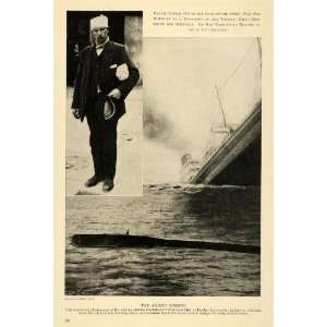   Arabic Battleship Sinking Wounded Crew WWI   Original Halftone Print