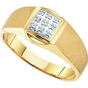  Mens Diamond Ring Pinky 10k White Yellow Gold Anniversary 