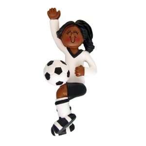   7081 African American female Soccer Player in Black 