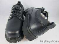 SKECHERS ALLEY CATS LEATHER BLACK OXFORD DRESS BOOT LUG SOLE MENS ALL 