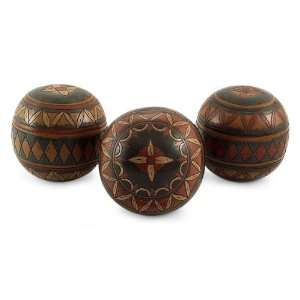  Ceramic spheres, Blue Colonial Stars (set of 3)