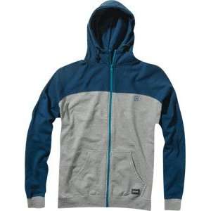   Contrast Zip Hooded Sweatshirt [Large] Blue/Grey