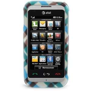  BLUE CHECKERED Design Cover Faceplate Sleeve Case for LG GT950 ARENA 