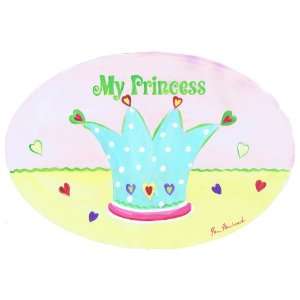  The Kids Room My Princess with Blue Crown Oval Wall Plaque Baby