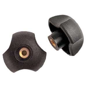  1.57 dia., 5/16 18 thds., Black Thermoplastic Three Prong 