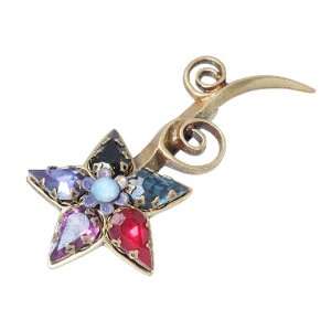  Gorgeous Michal Negrin Brooch with Blue, Purple and Red 
