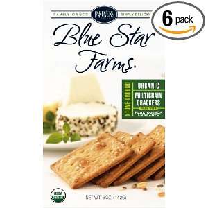 Blue Star Farms ORGANIC Stoned Ground Multigrain Bite Size Crackers, 5 