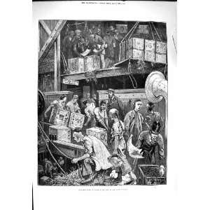  1877 Breaking Bulk Board Tea Ship London Docks