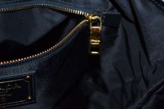 PRADA NWT Tessuto Nylon Saffiano Leather Black Shopper Tote Bag Purse 