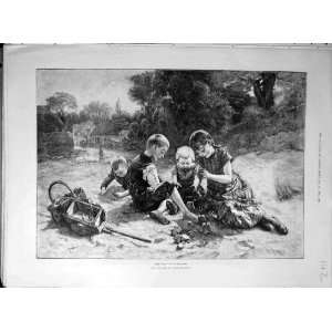  1895 Mud Pies Genzmer Children Games Country Print