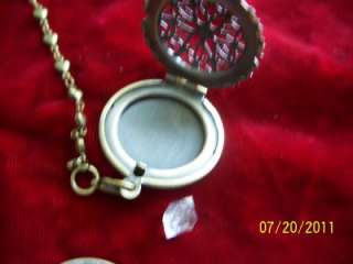 Antique Brass Locket HERKIMER DIAMOND Pendulum   UNIQUE  