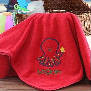 Red Personalized Beach Towel For Kids 