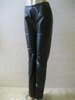 TERRY LEWIS classic luxuries 100% LEATHER BLACK PANTS SIZE 6   NEW 