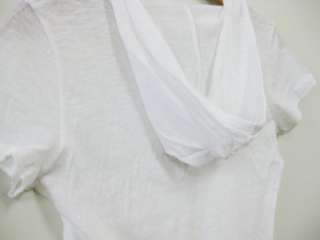 Womens Soft Hoody Short sleeve Clean and Soft 100% slub Cotton Size L 